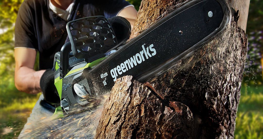 Пила аккумуляторная цепная Greenworks 40 см 40V GD40CS40, бесщёточная, без АКБ и ЗУ