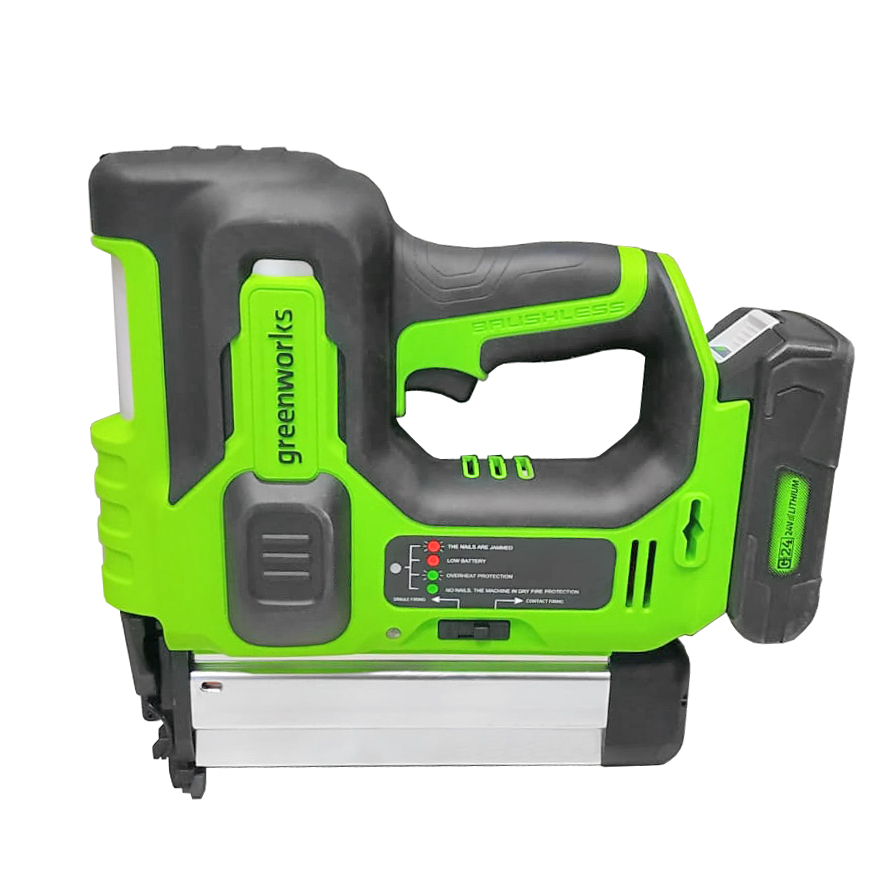 Гвоздезабивной пистолет (нейлер) аккумуляторный Greenworks 24V GD24BN 3400707, бесщёточный, без АКБ и ЗУ