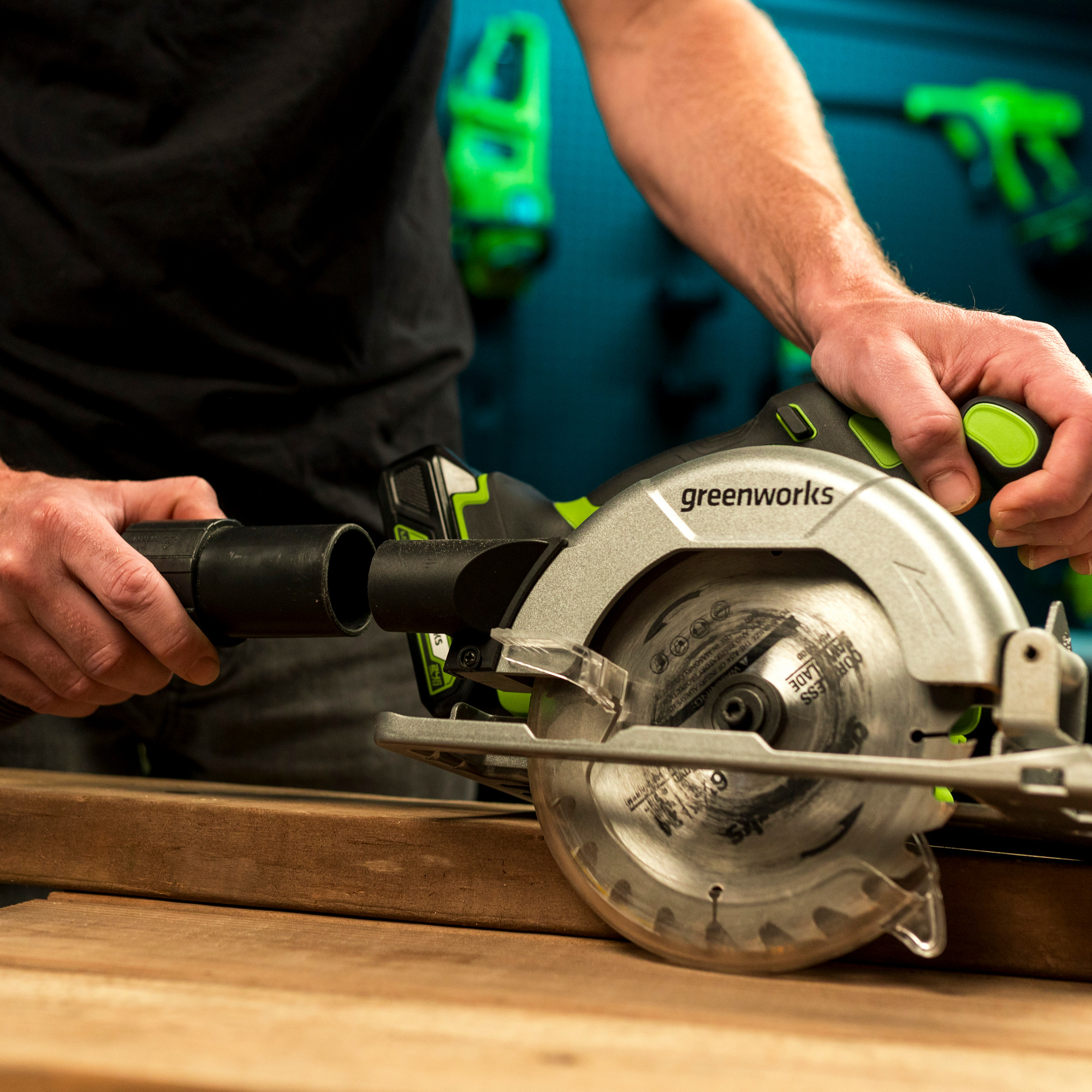 Пила циркулярная аккумуляторная Greenworks 24V GD24CS165 1501607, бесщеточная, без АКБ и ЗУ