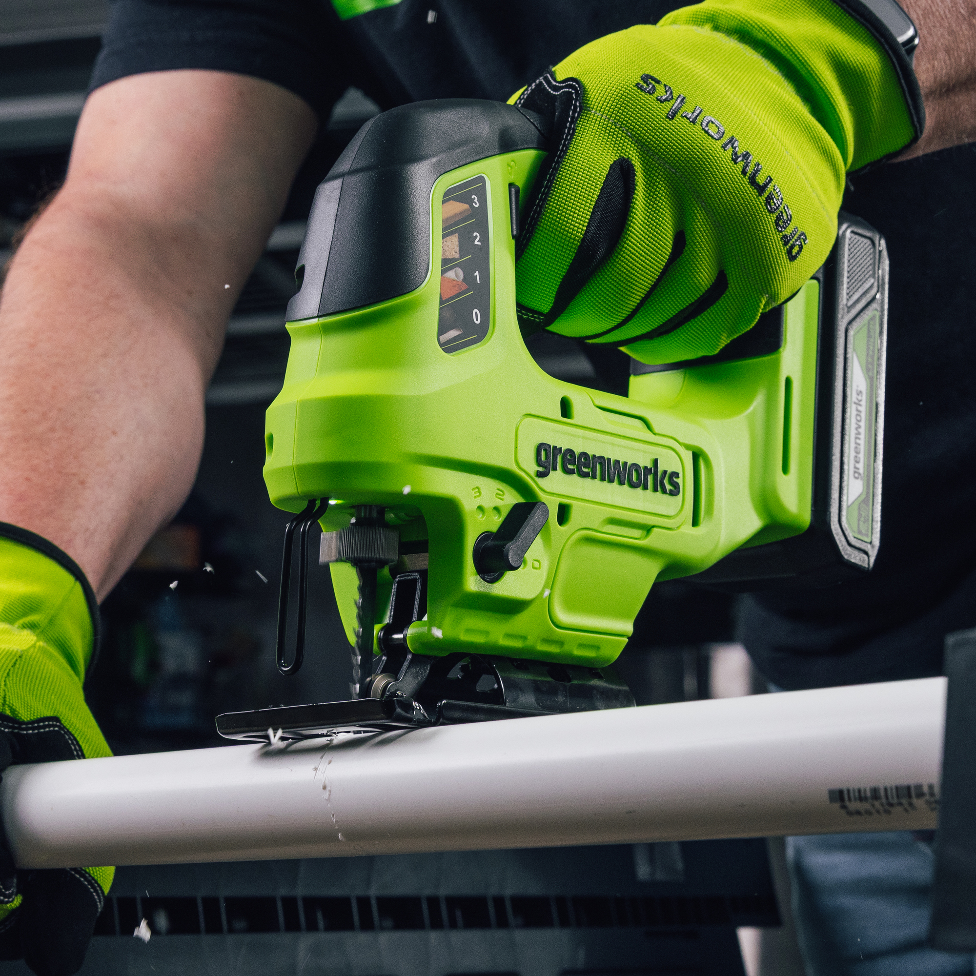 Лобзик аккумуляторный Greenworks GD24JS90 24V 3601707 (3000 ход/мин), бесщеточный, без АКБ и ЗУ