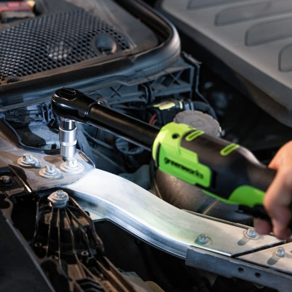 Гайковёрт-трещотка удлиненная, редуктор 170 мм, аккумуляторная Greenworks 24V GD24RWX 3804207, бесщеточная, без АКБ и ЗУ, в сумке