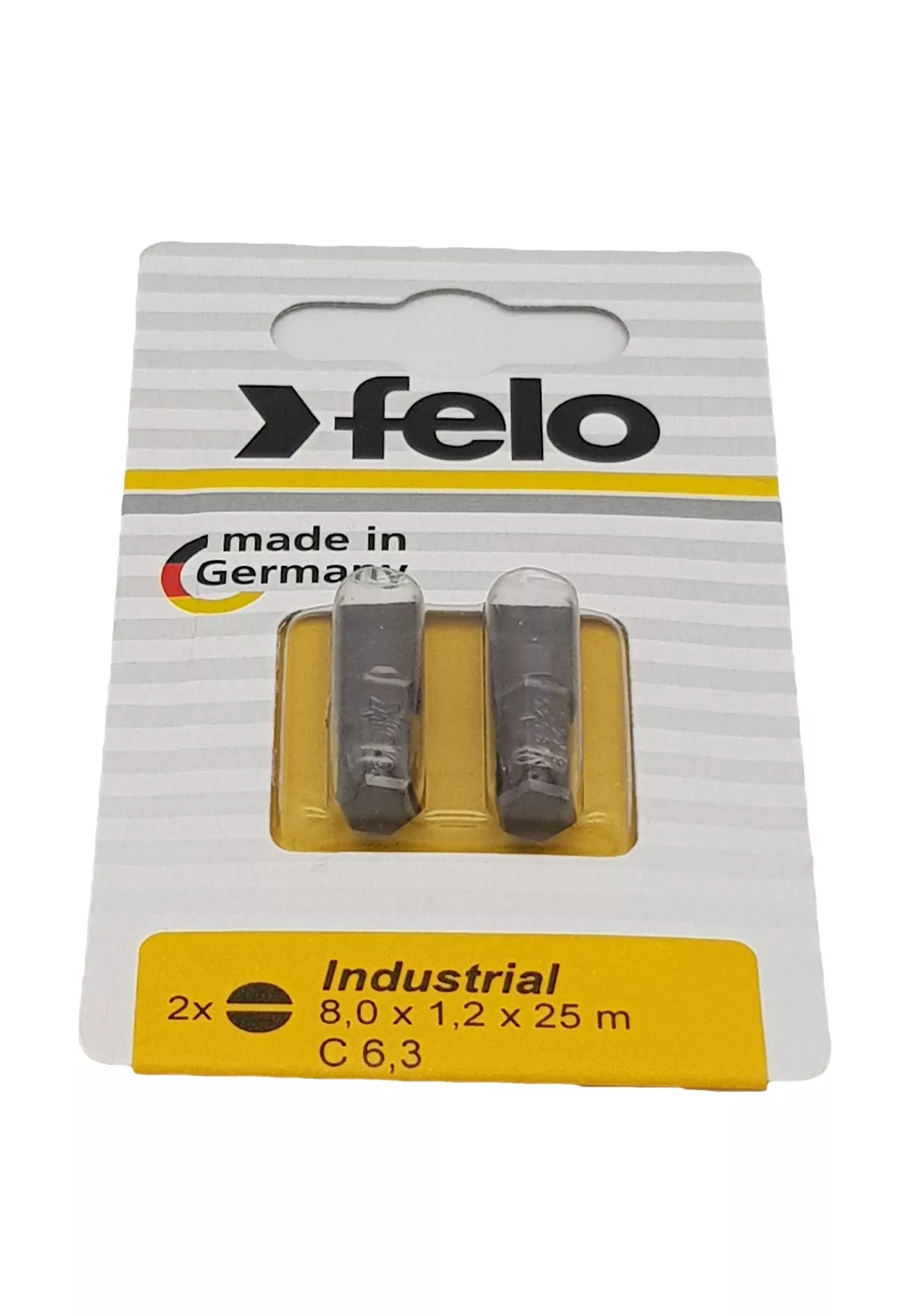 Биты SL8,0x1,2х25, С 6,3, 2 шт. FELO 020 800 36