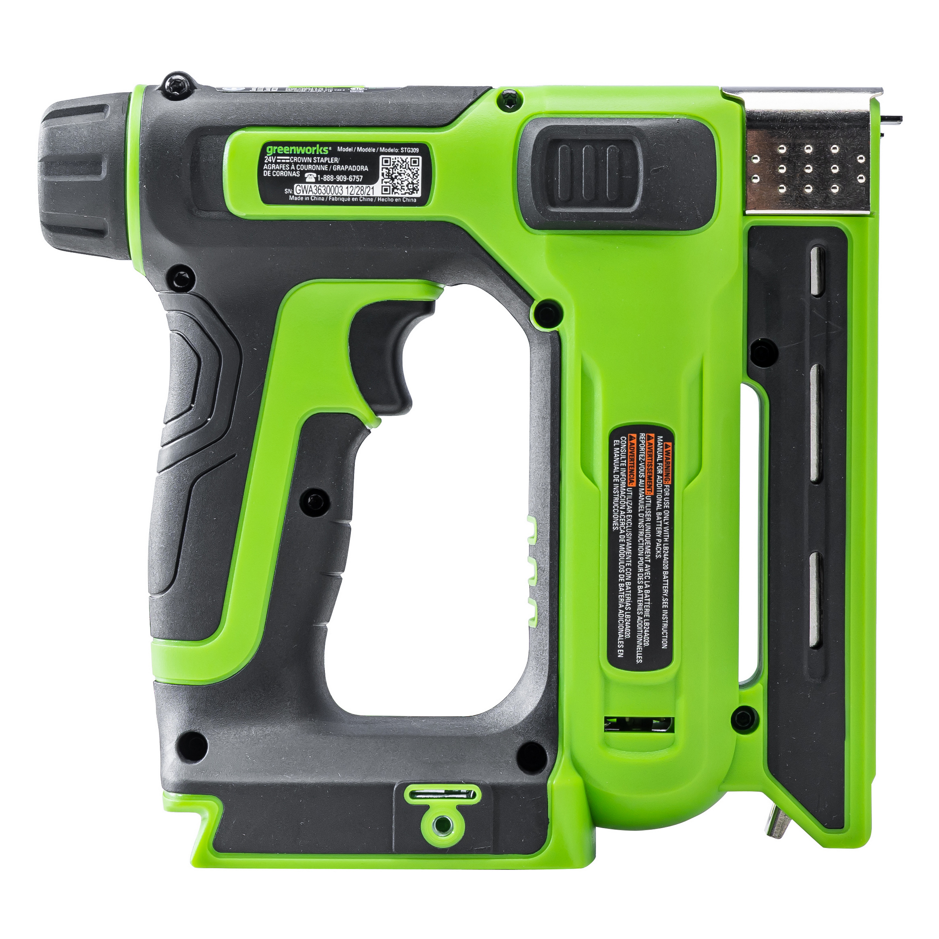 Степлер аккумуляторный Greenworks 24V G24CS10 3400107, без АКБ и ЗУ