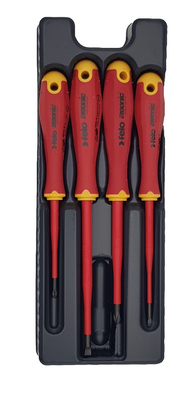 Набор отвёрток ERGONIC E-SLIM диэлектр., серия 413 4 шт. в кейсе FELO 413 841 98