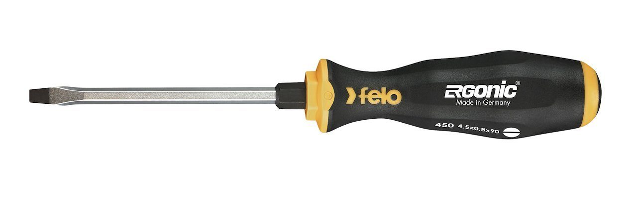 Отвертка плоская шлицевая ударная Ergonic 4,5X0,8X90 FELO 45004540