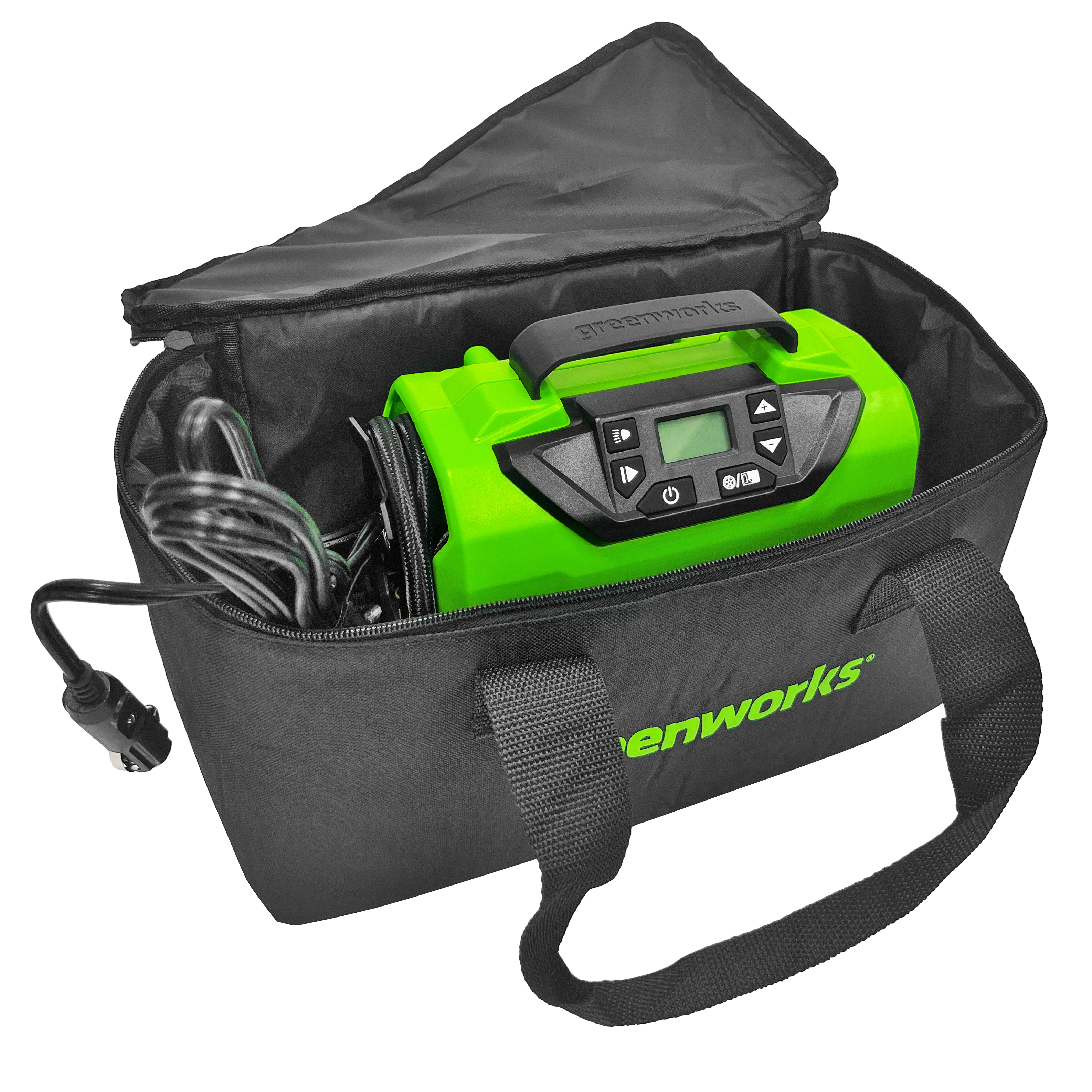 Компрессор автомобильный аккумуляторный Greenworks 24V/12V ACG301 3400807, без АКБ и ЗУ