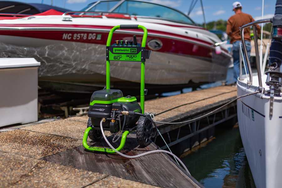 Мойка высокого давления аккумуляторная 250 бар с портом на два аккумулятора Greenworks GDPW60DP 60V 5106207, без АКБ и ЗУ