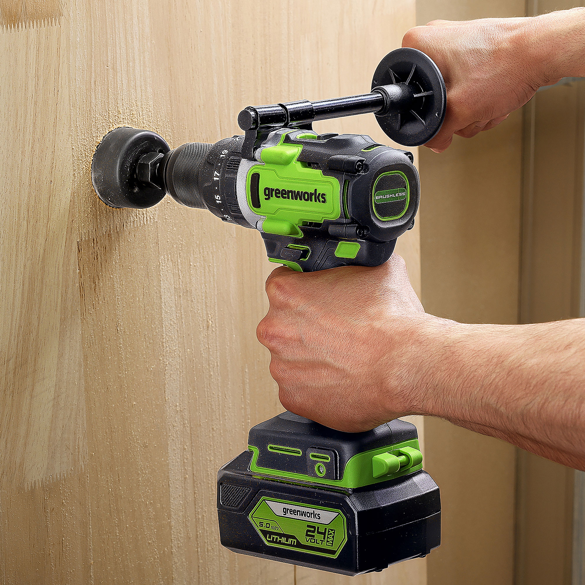 Дрель-шуруповерт ударная аккумуляторная Greenworks 24V GD24DD140 (140 Нм) 3707607, бесщёточная, без АКБ и ЗУ