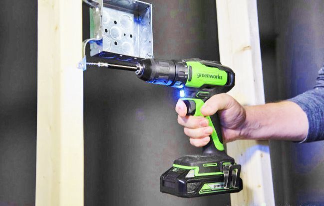 Дрель-шуруповерт аккумуляторная Greenworks 24V GD24DD35 (35 Нм), бесщеточная, без АКБ и ЗУ