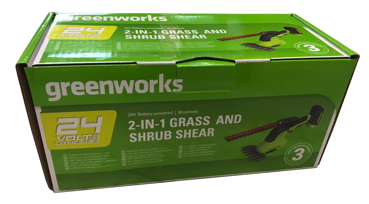 Садовые ножницы-кусторез аккумуляторные Greenworks 24В G24SHT 1600607, без АКБ и ЗУ