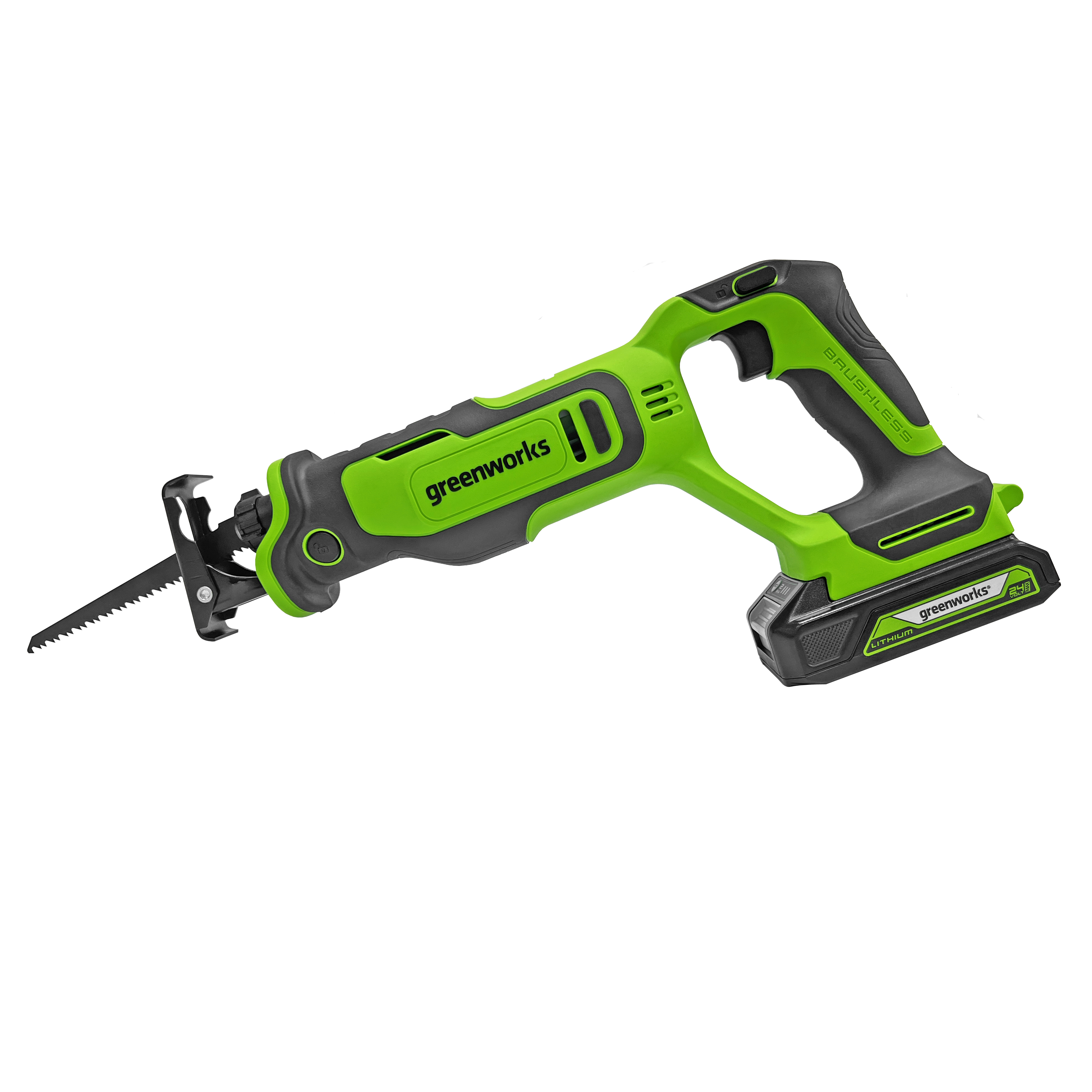 Пила сабельная аккумуляторная Greenworks 24V GPT-BLRS-1 1200607, бесщеточная, без АКБ и ЗУ