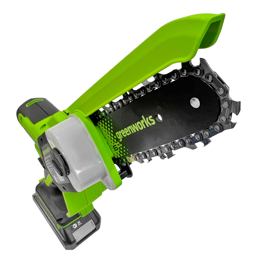 Мини-пила аккумуляторная цепная Greenworks 15 см 24V GD24CS15 2010107 с автоматической смазкой цепи, бесщёточная, без АКБ и ЗУ