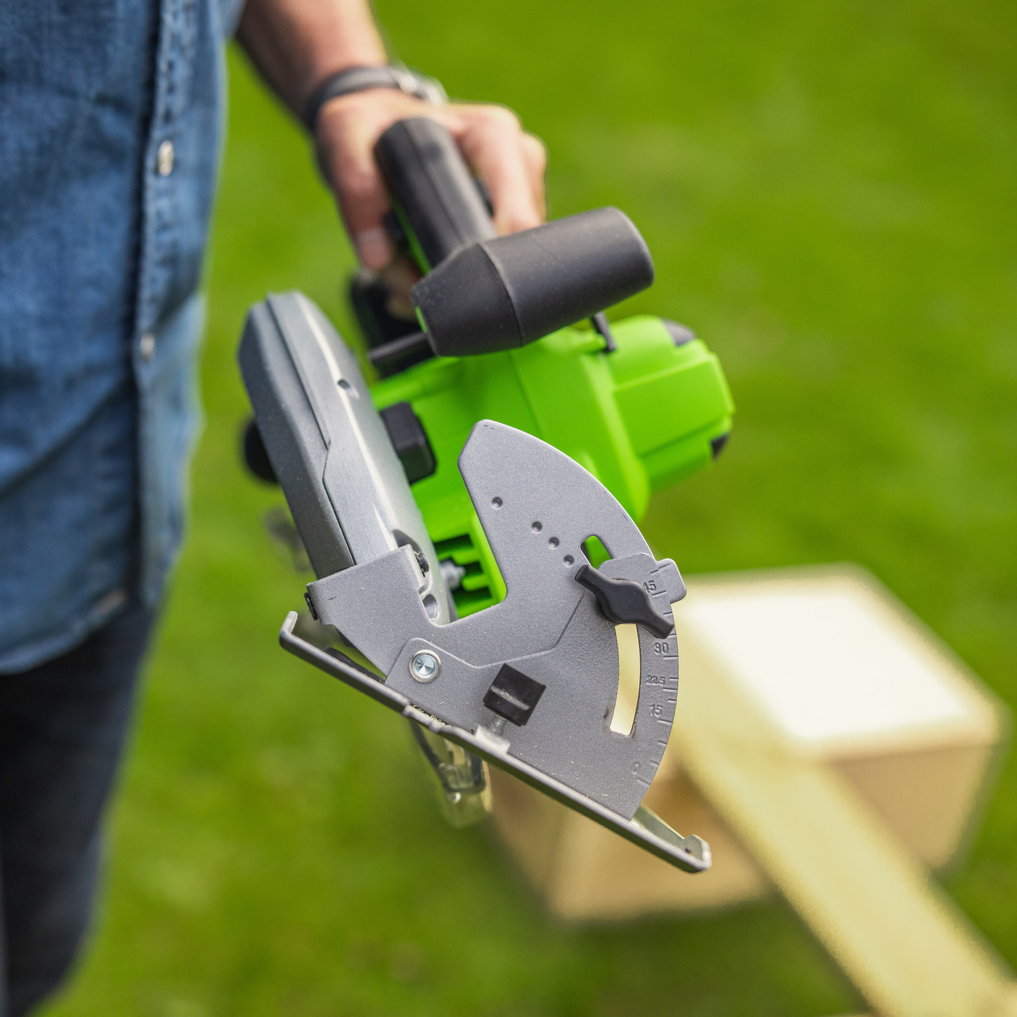 Пила циркулярная аккумуляторная Greenworks 24V GD24CS 1500907, бесщеточная, без АКБ и ЗУ