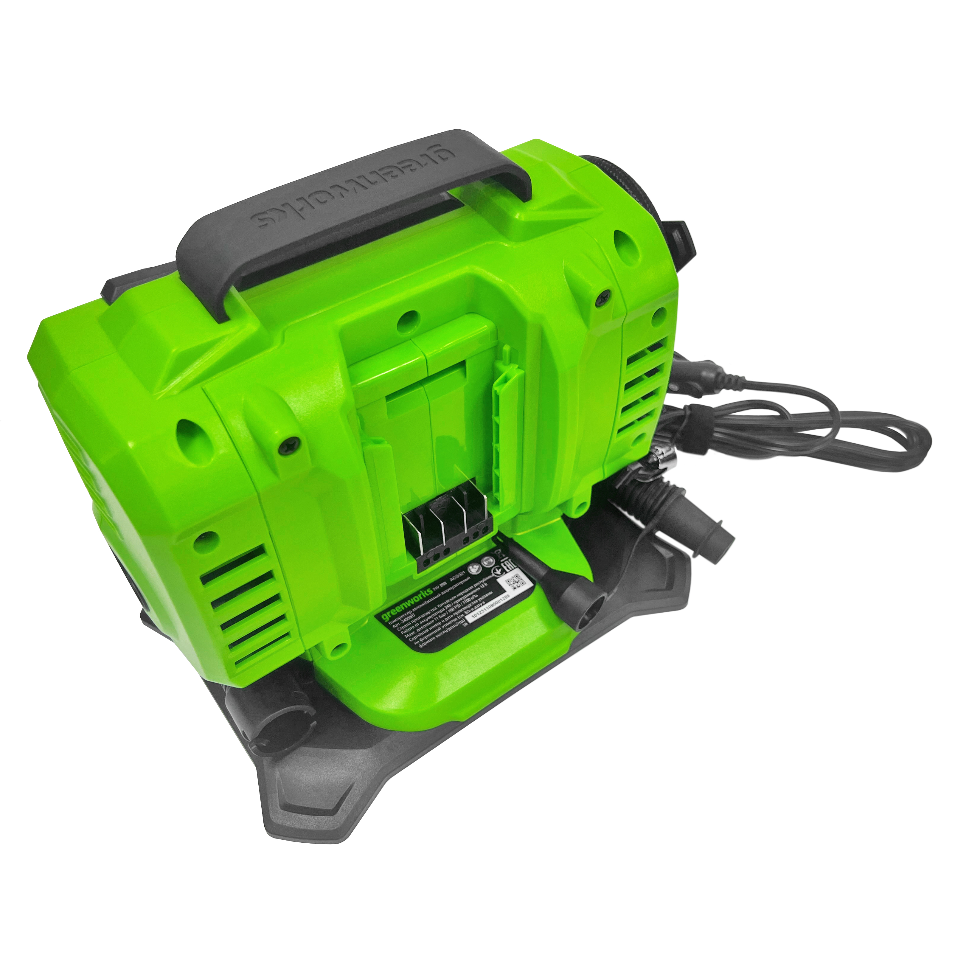 Компрессор автомобильный аккумуляторный Greenworks 24V/12V ACG301 3400807, без АКБ и ЗУ