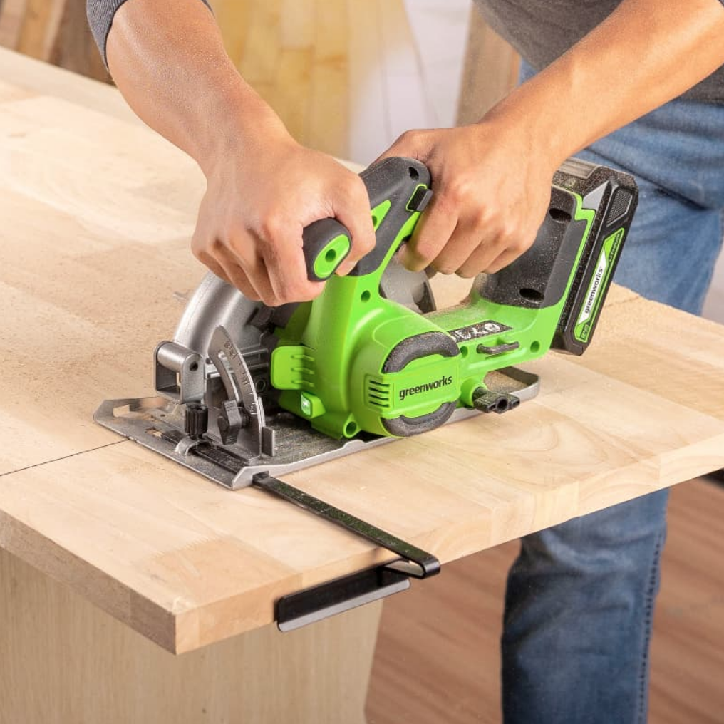 Пила циркулярная аккумуляторная Greenworks 24V GD24CS165 1501607, бесщеточная, без АКБ и ЗУ