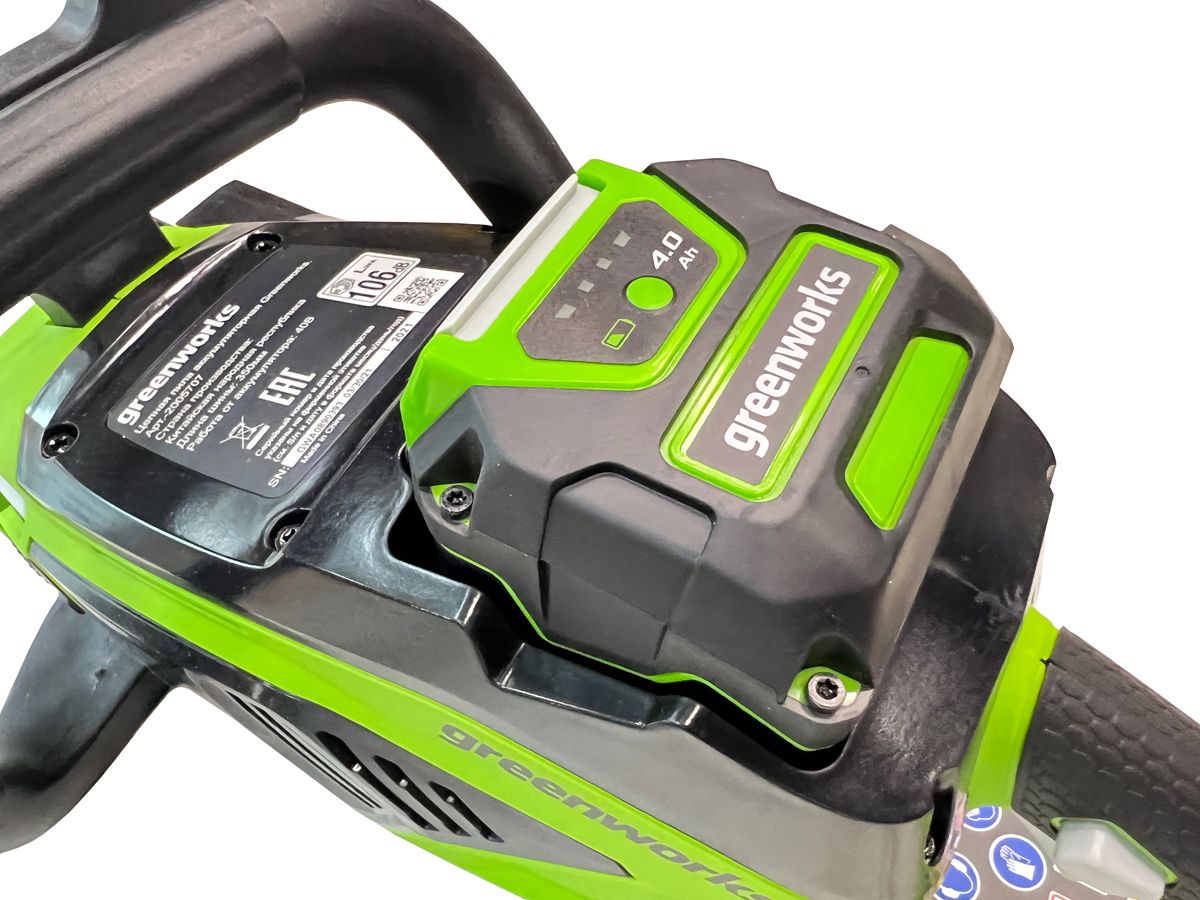 Пила аккумуляторная цепная Greenworks 35 см 40V GD40CS15 2005707, до 1,5 кВт, бесщёточная, без АКБ и ЗУ