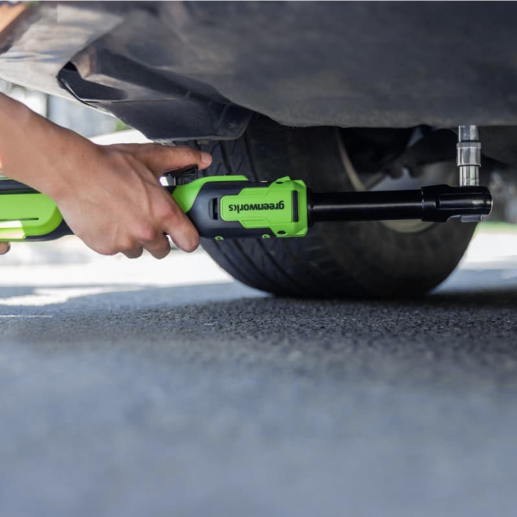 Гайковёрт-трещотка удлиненная, редуктор 170 мм, аккумуляторная Greenworks 24V GD24RWX 3804207, бесщеточная, без АКБ и ЗУ, в сумке