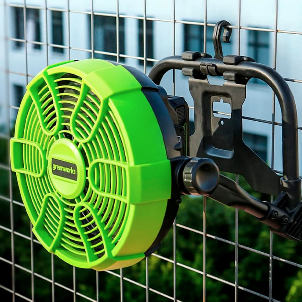 Вентилятор аккумуляторный с гибридным питанием Greenworks G24FAN 24V/110-240V 3503407, без АКБ и ЗУ