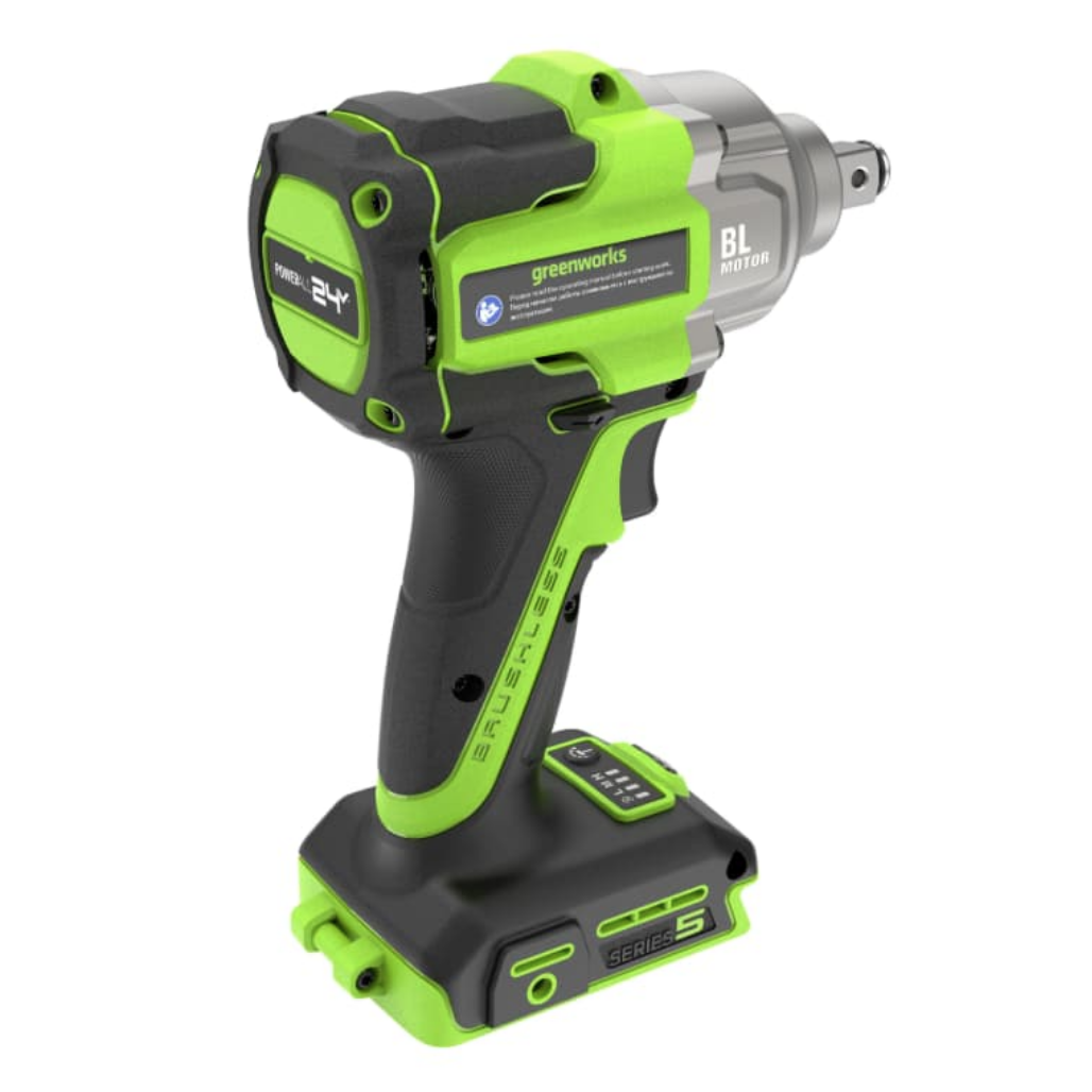 Гайковёрт ударный аккумуляторный Greenworks 24V 500Нм IW5500 3805007, бесщёточный, без АКБ и ЗУ