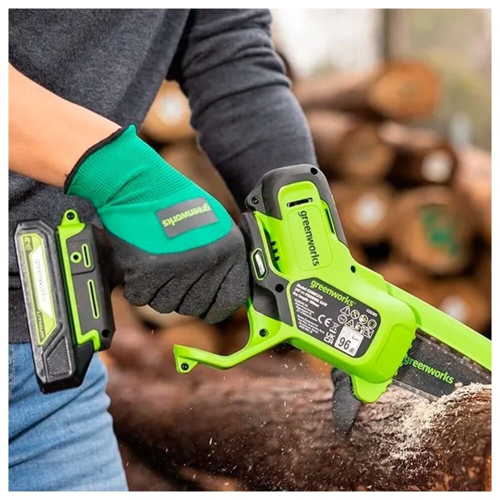 Мини-пила аккумуляторная цепная Greenworks 10 см 24V G24MCS10 2008207, без аккумулятора и зарядного устройства
