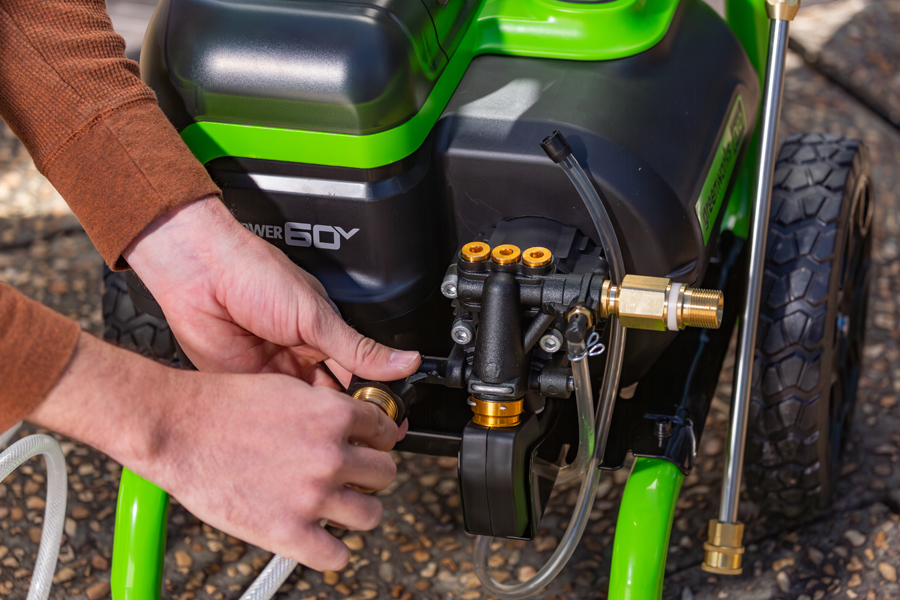 Мойка высокого давления аккумуляторная 250 бар с портом на два аккумулятора Greenworks GDPW60DP 60V 5106207, без АКБ и ЗУ