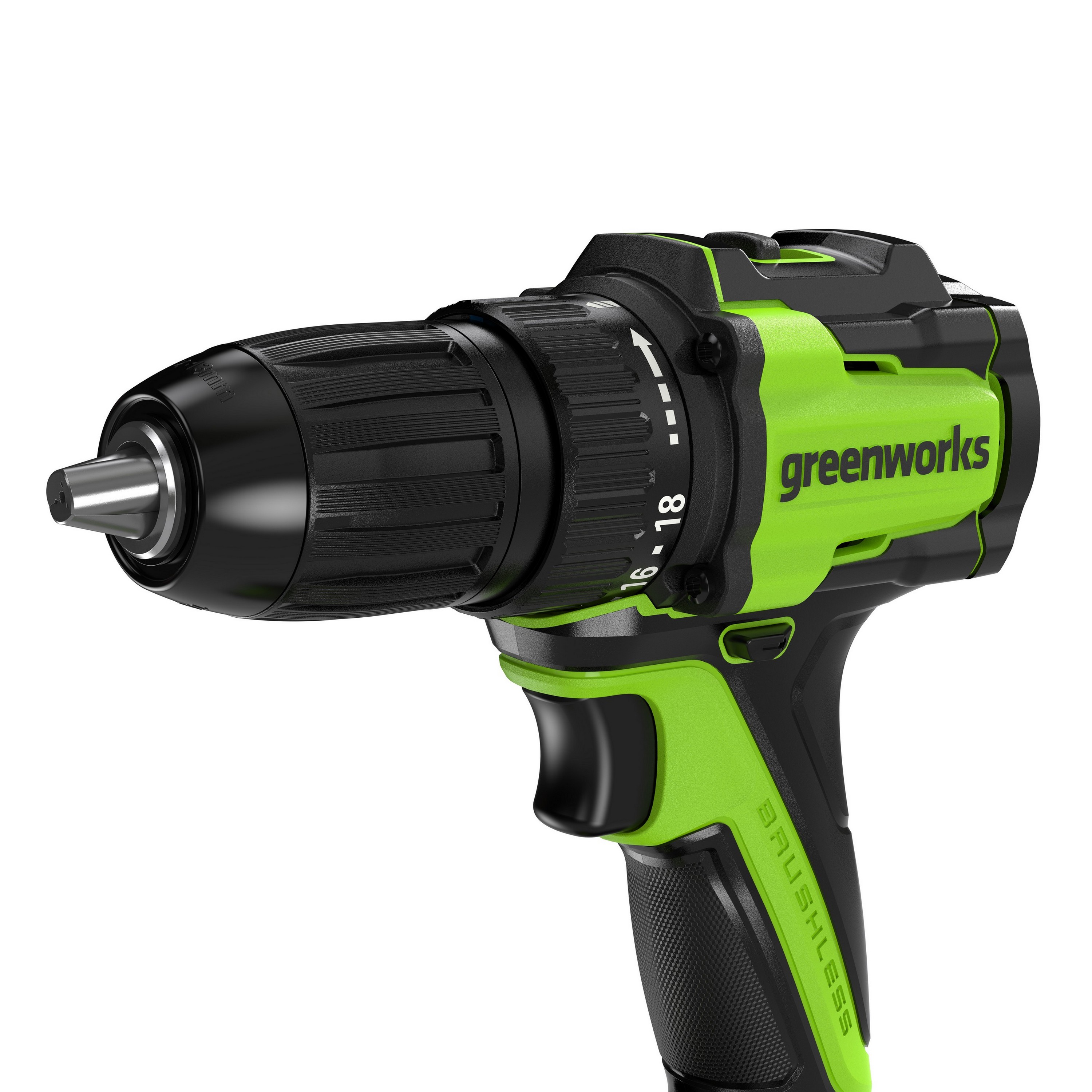 Дрель-шуруповерт 27/45 Нм аккумуляторная Greenworks 24V DD345 3708307, бесщеточная, без АКБ и ЗУ