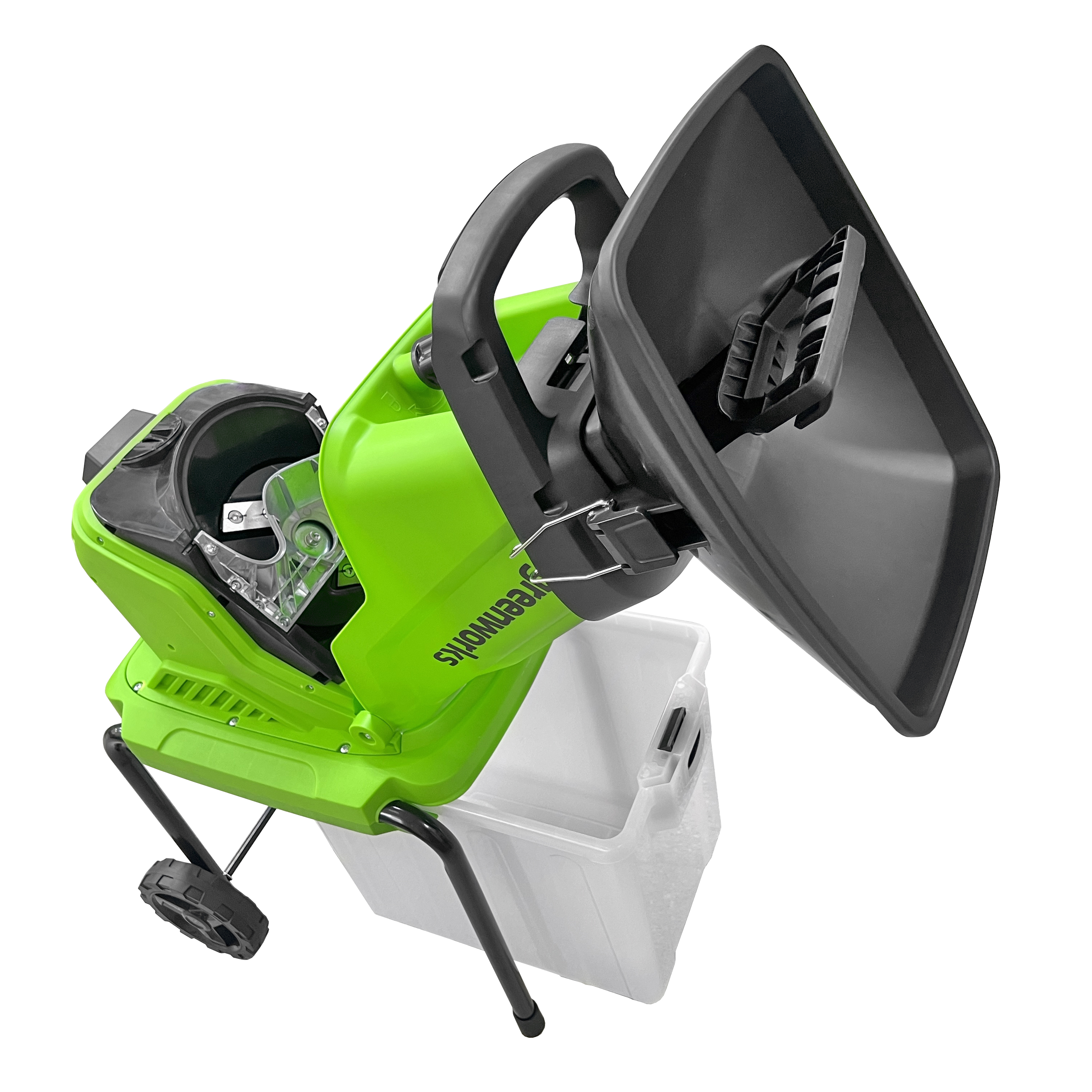 Измельчитель садовый 2800 Вт электрический Greenworks 220V 2208007, с контейнером