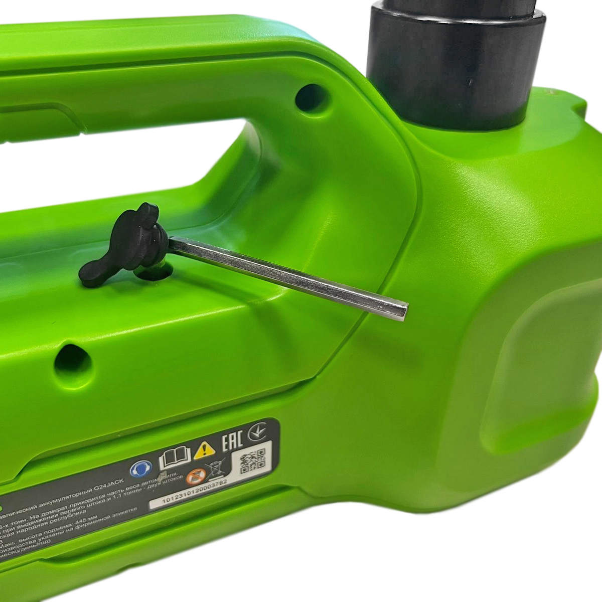 Домкрат автомобильный гидравлический аккумуляторный Greenworks 24V G24JACK 24V 3401407, без АКБ и ЗУ