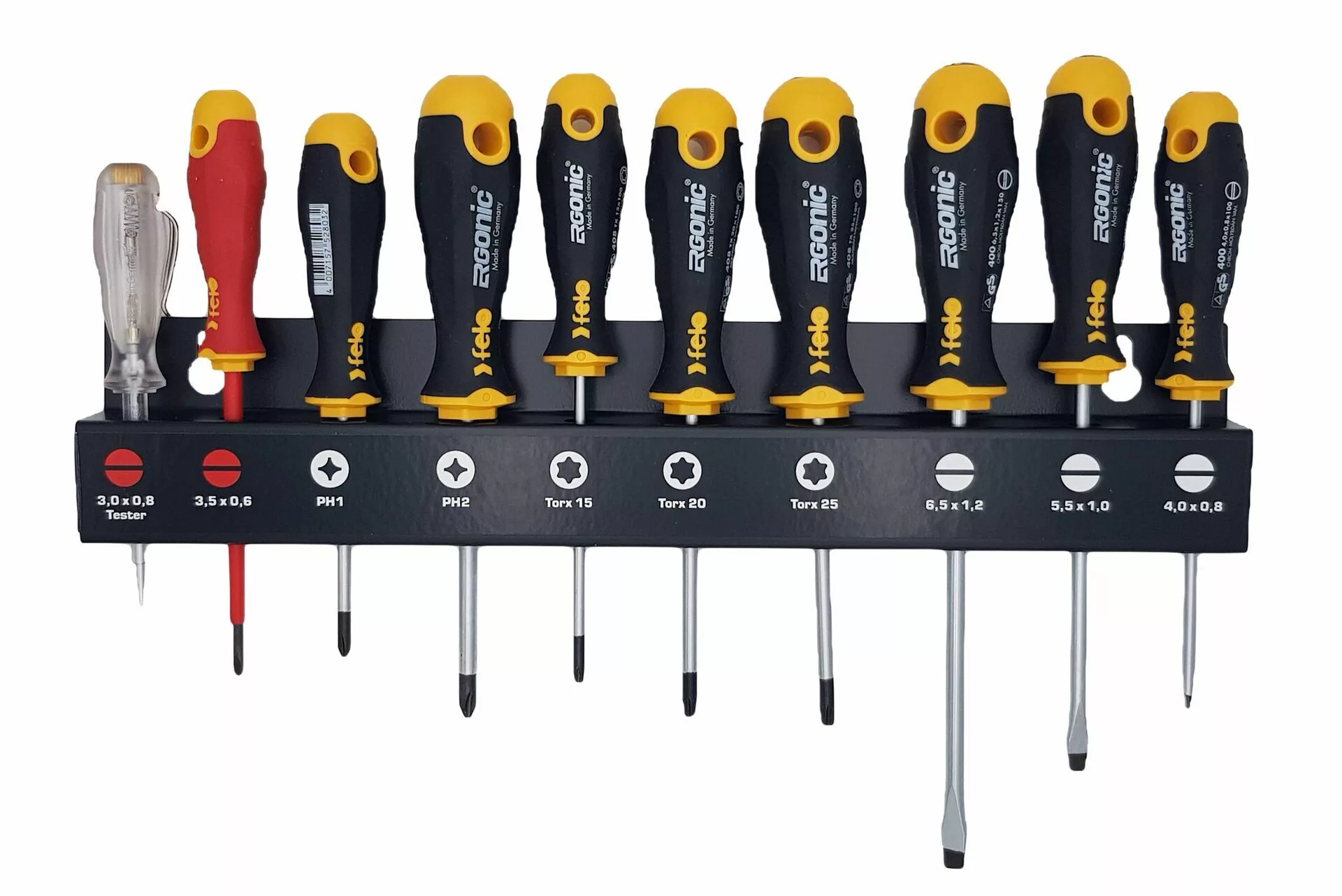 Набор отвёрток Ergonic (включая VDE и тестер напряжения) 10 шт FELO 400 910 13