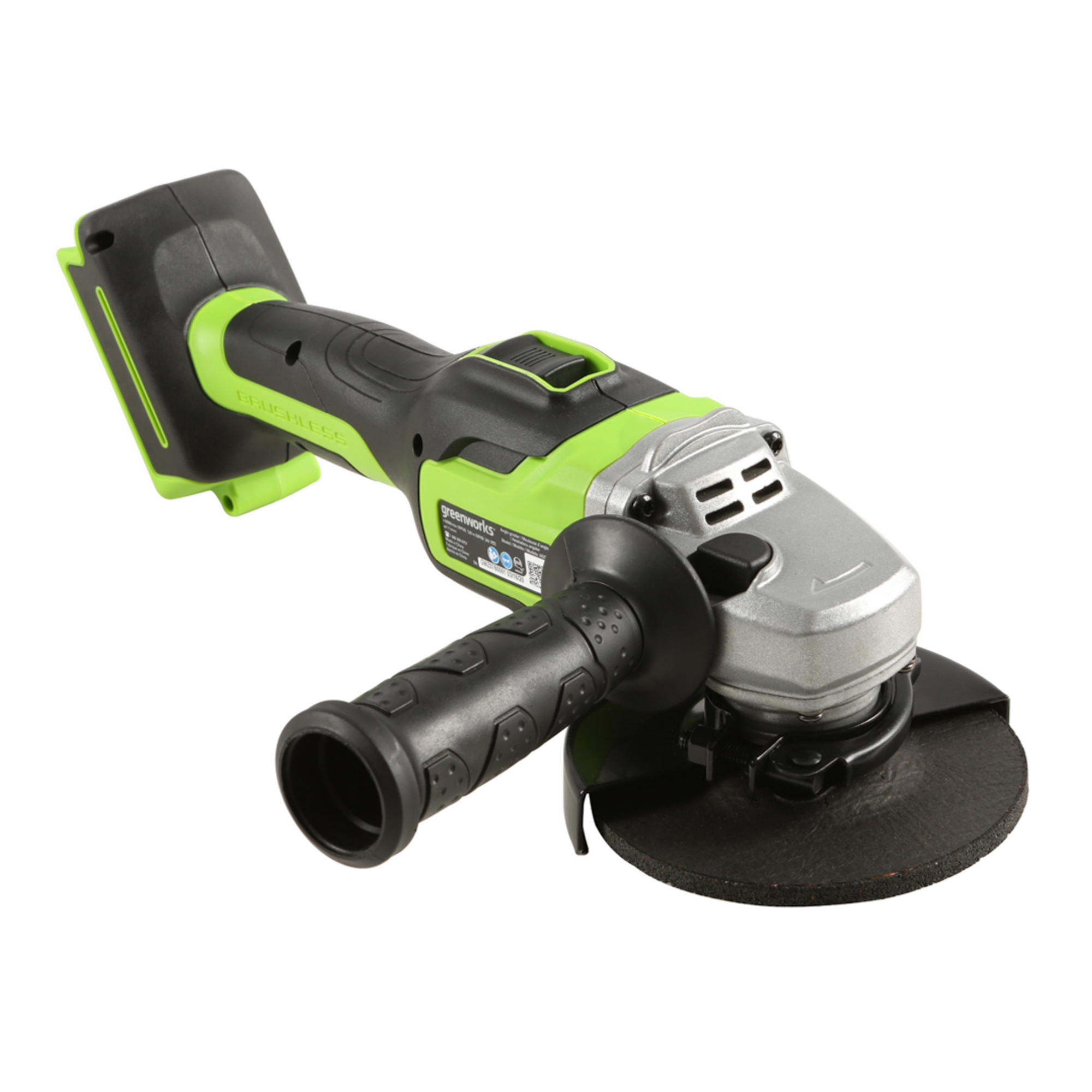 Угловая шлифмашинка (болгарка) 125 мм аккумуляторная Greenworks 24V GD24AG 3200207, бесщеточная, без АКБ и ЗУ