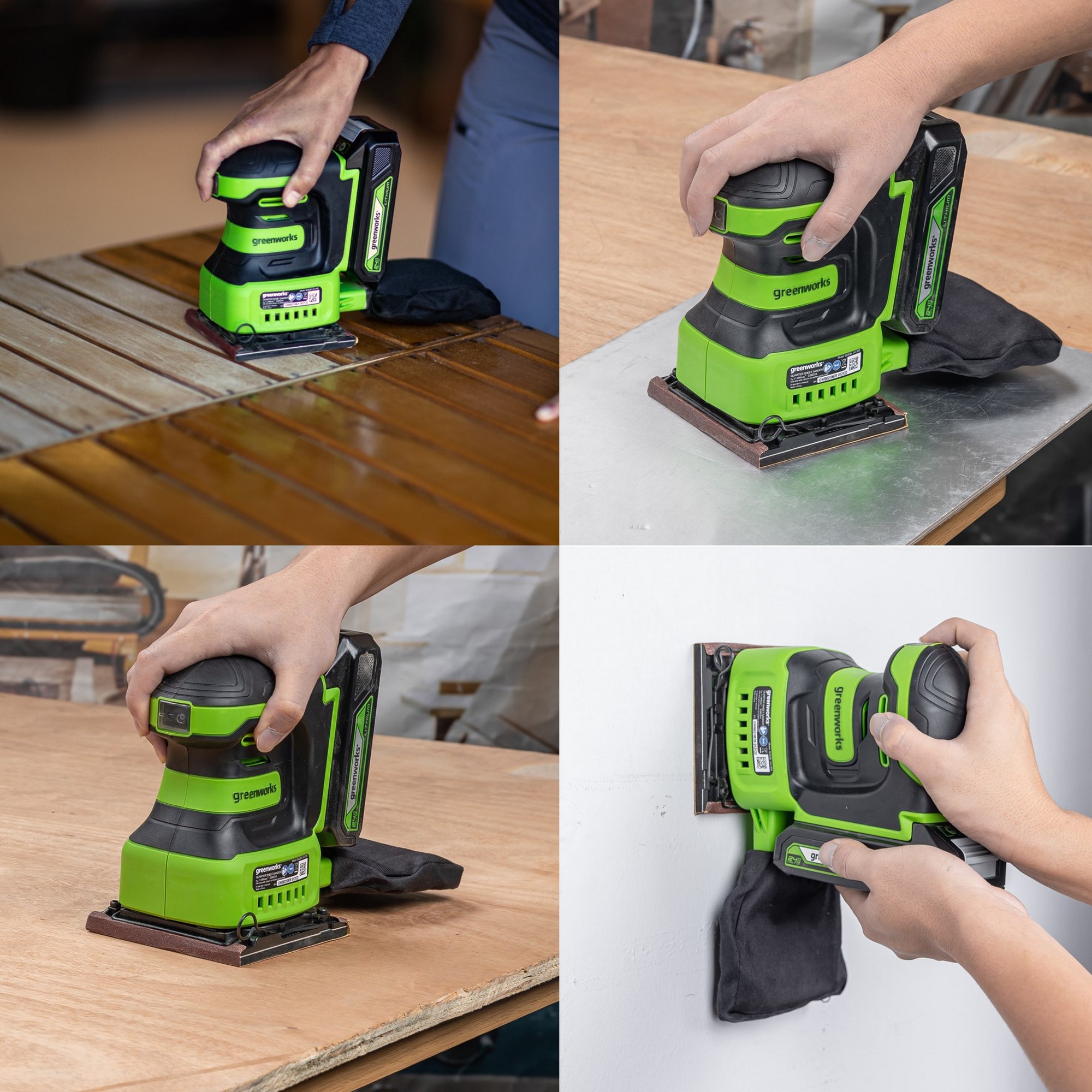 Плоскошлифовальная машина аккумуляторная Greenworks 24V G24SS14 3100507, без АКБ и ЗУ