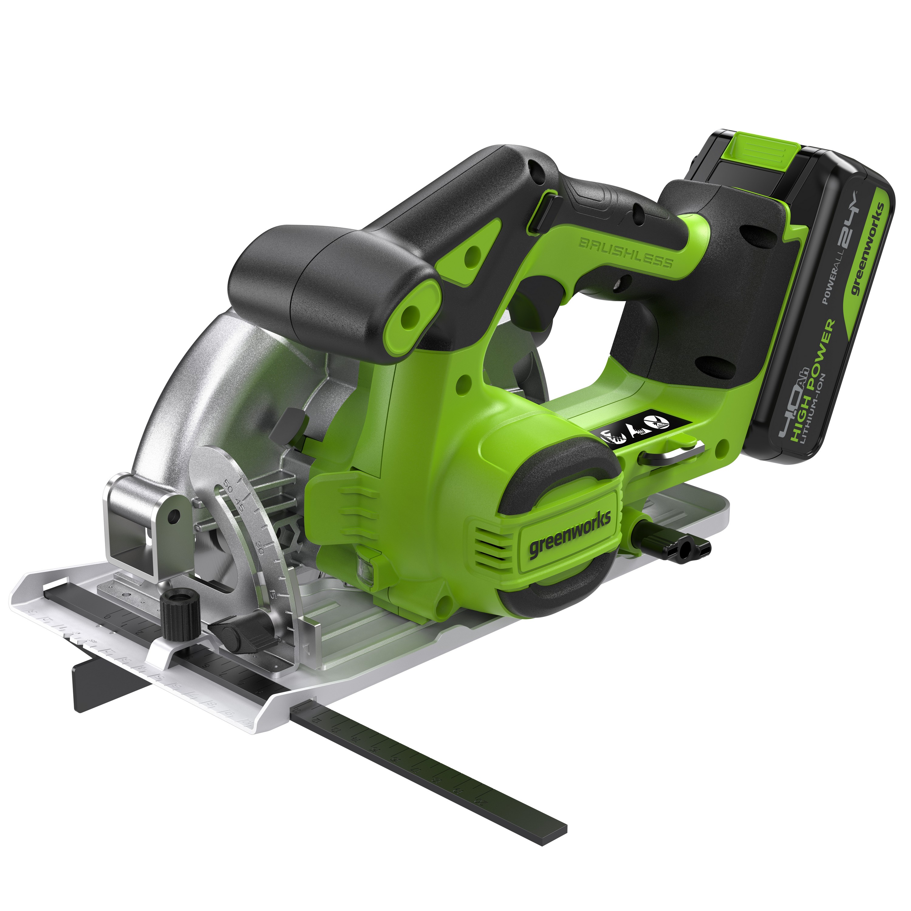 Пила циркулярная аккумуляторная Greenworks 24V GD24CS165 1501607, бесщеточная, без АКБ и ЗУ