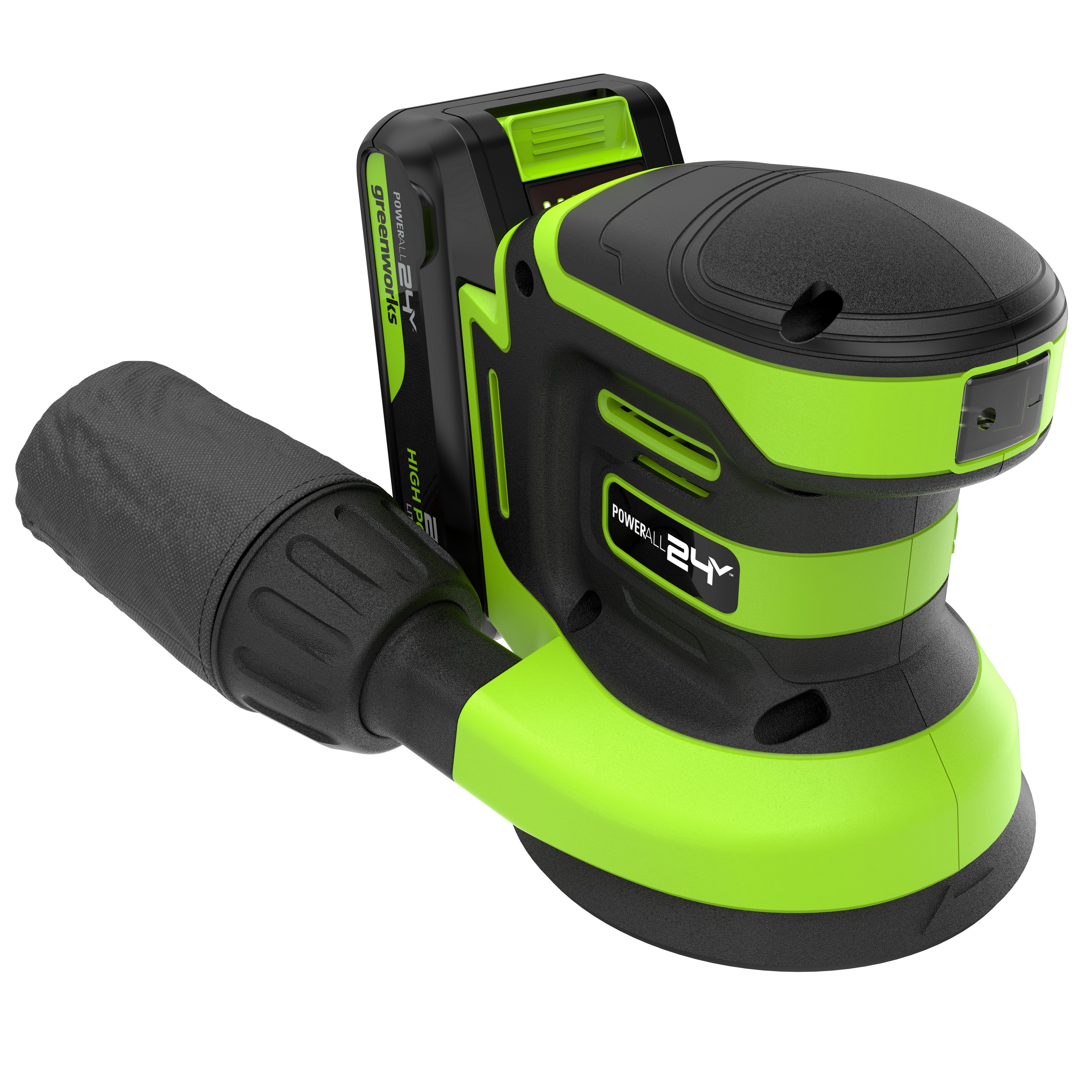 Шлифмашинка эксцентриковая 125 мм аккумуляторная Greenworks 24V OS325 3100907, без АКБ и ЗУ