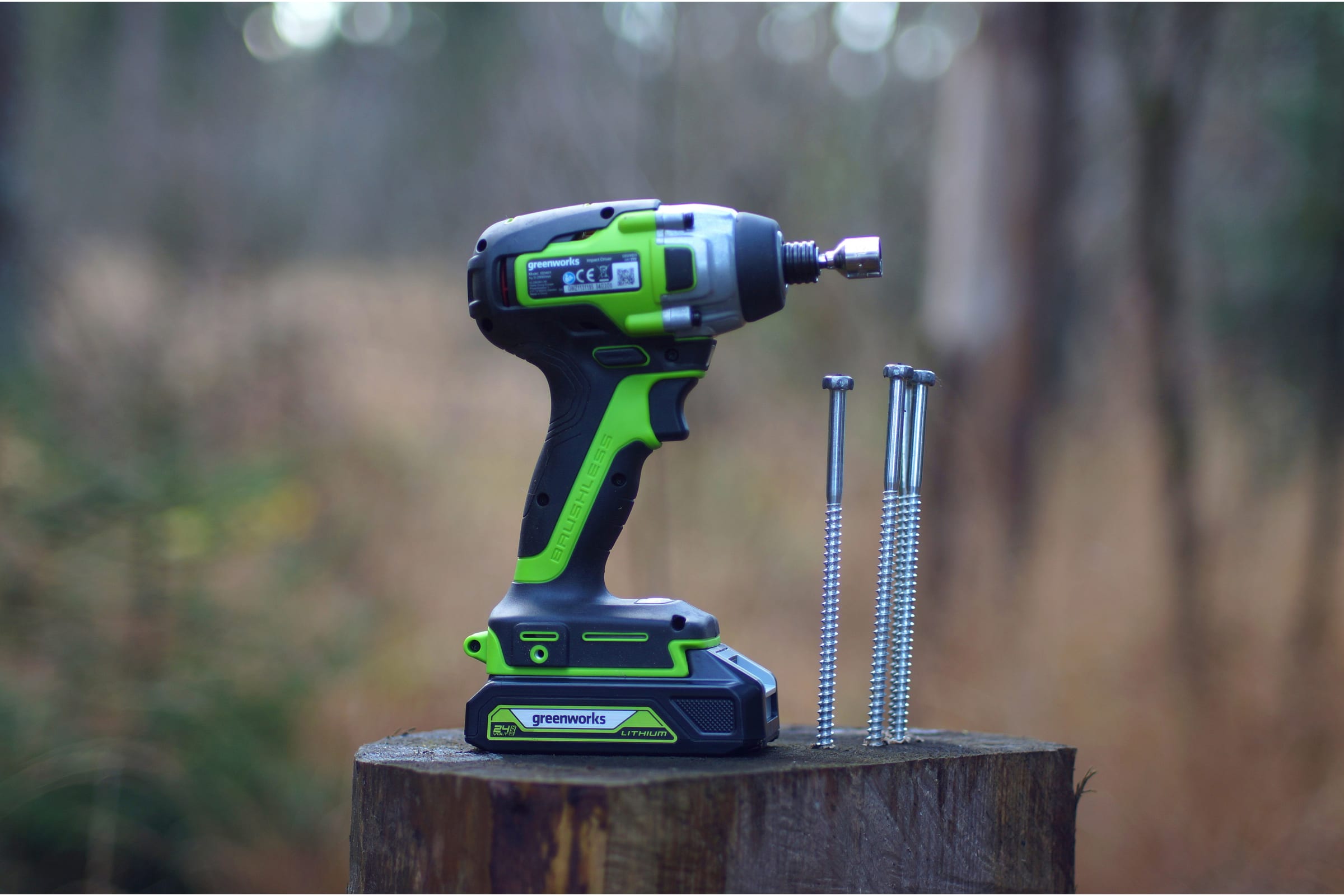 Винтовёрт импульсный 300 Нм аккумуляторный Greenworks 24V GD24ID3 3802807, бесщёточный, без АКБ и ЗУ