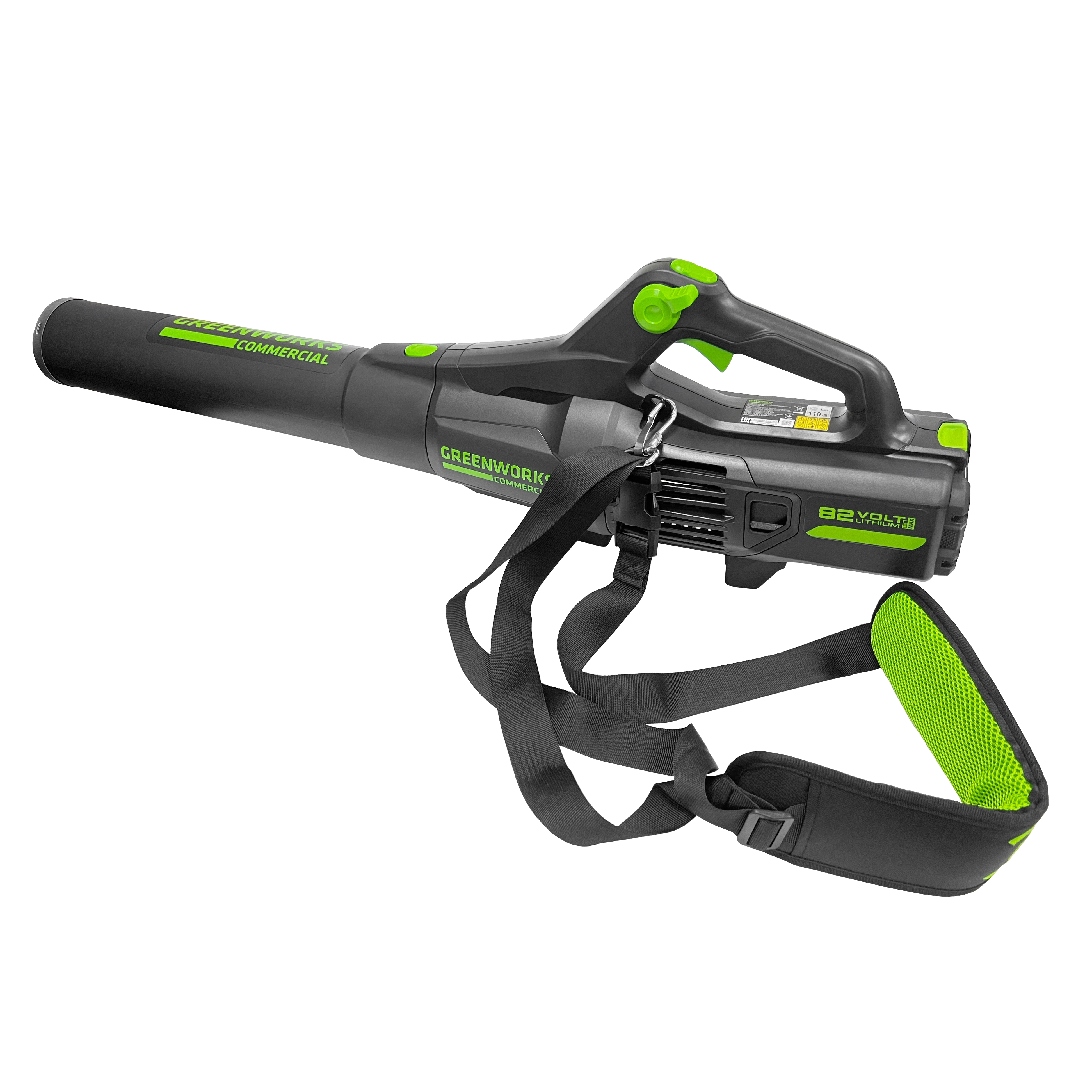 Воздуходув аккумуляторный (225 км/ч) Greenworks 82V GD82ABII 2407007, бесщеточный, без АКБ и ЗУ