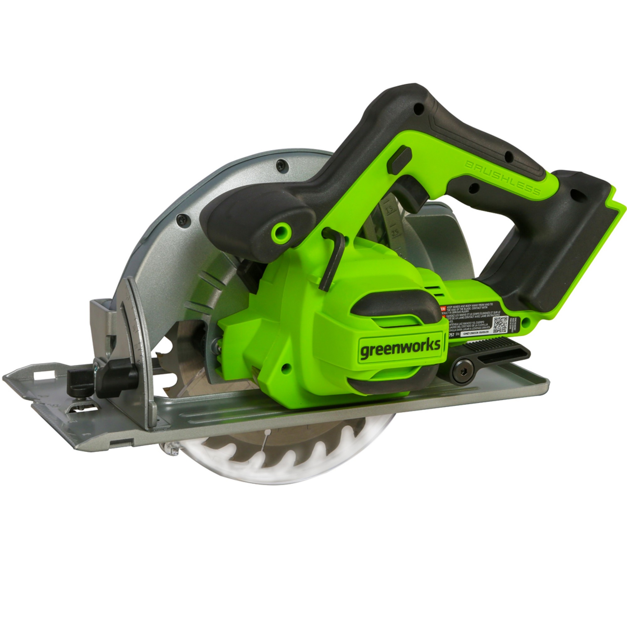 Пила циркулярная аккумуляторная Greenworks 24V GD24CS 1500907, бесщеточная, без АКБ и ЗУ