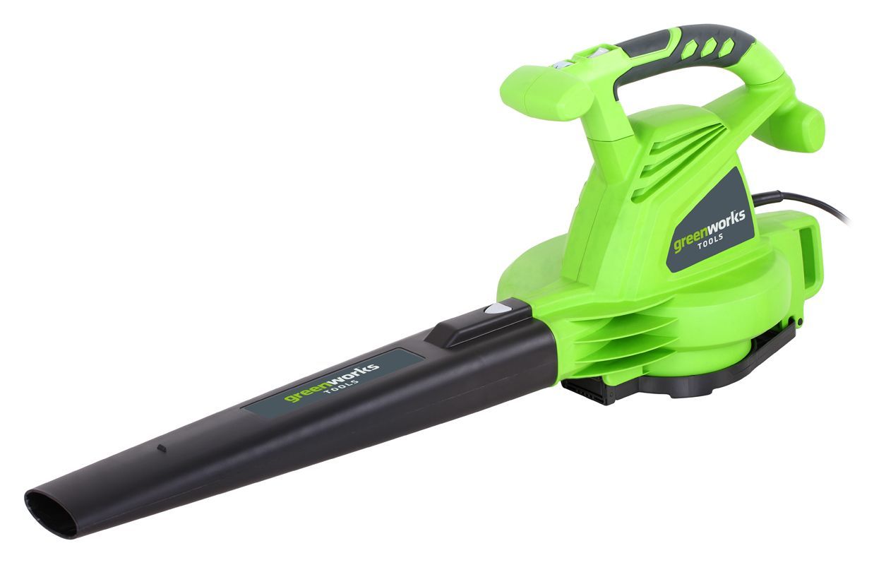 Воздуходув – cадовый пылесос электрический Greenworks 2800W GBV2800