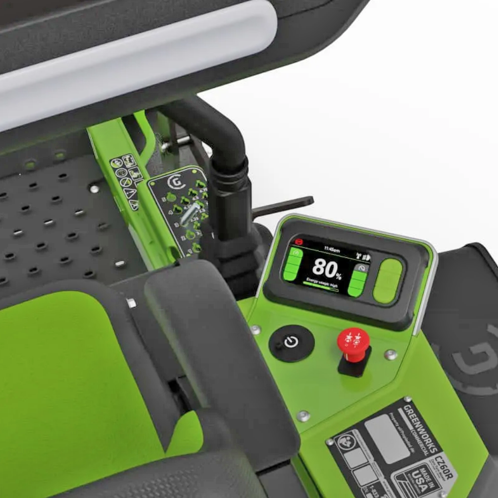 Райдер садовый 152 см с нулевым радиусом разворота аккумуляторный Greenworks 82V ZTC152 7405107, бесщеточный, с АКБ 24 кВтч