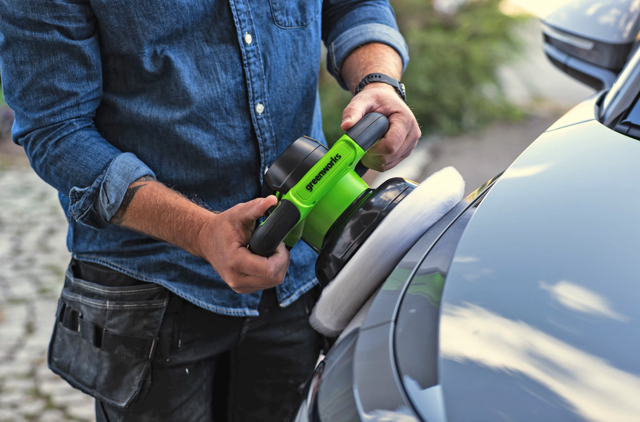 Полировальная машина аккумуляторная Greenworks 24V G24BU10 3502107, без АКБ и ЗУ