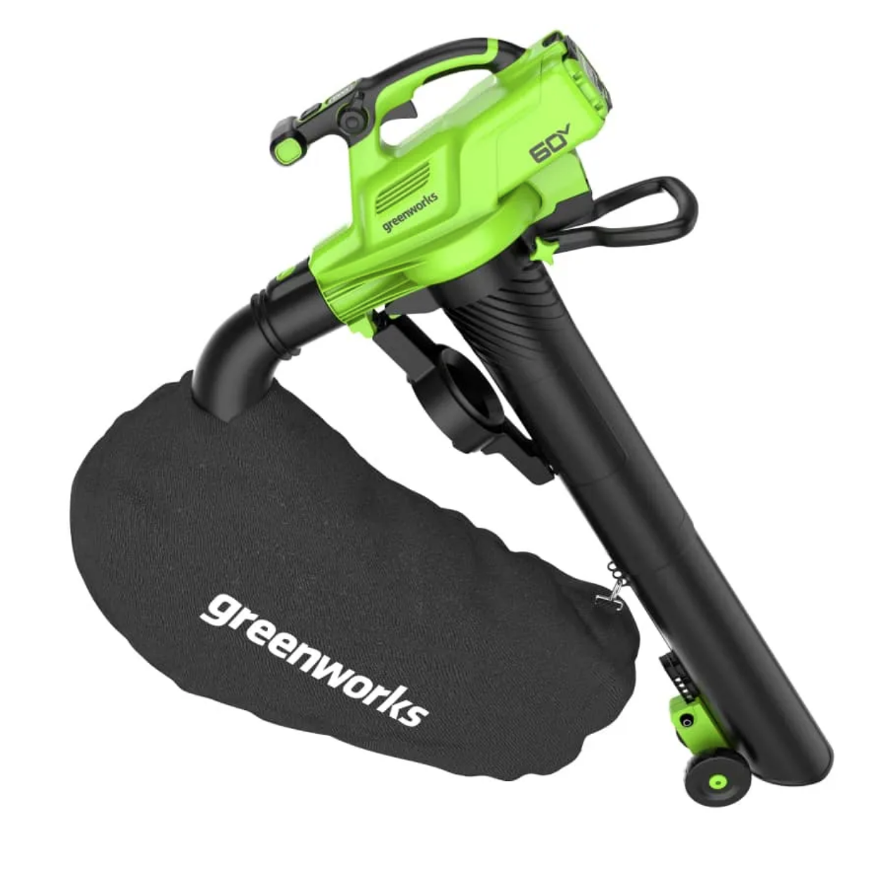Воздуходувка-пылесос 368 км/ч аккумуляторная Greenworks 60V GD60BVII 2409307, бесщеточная, без АКБ и ЗУ