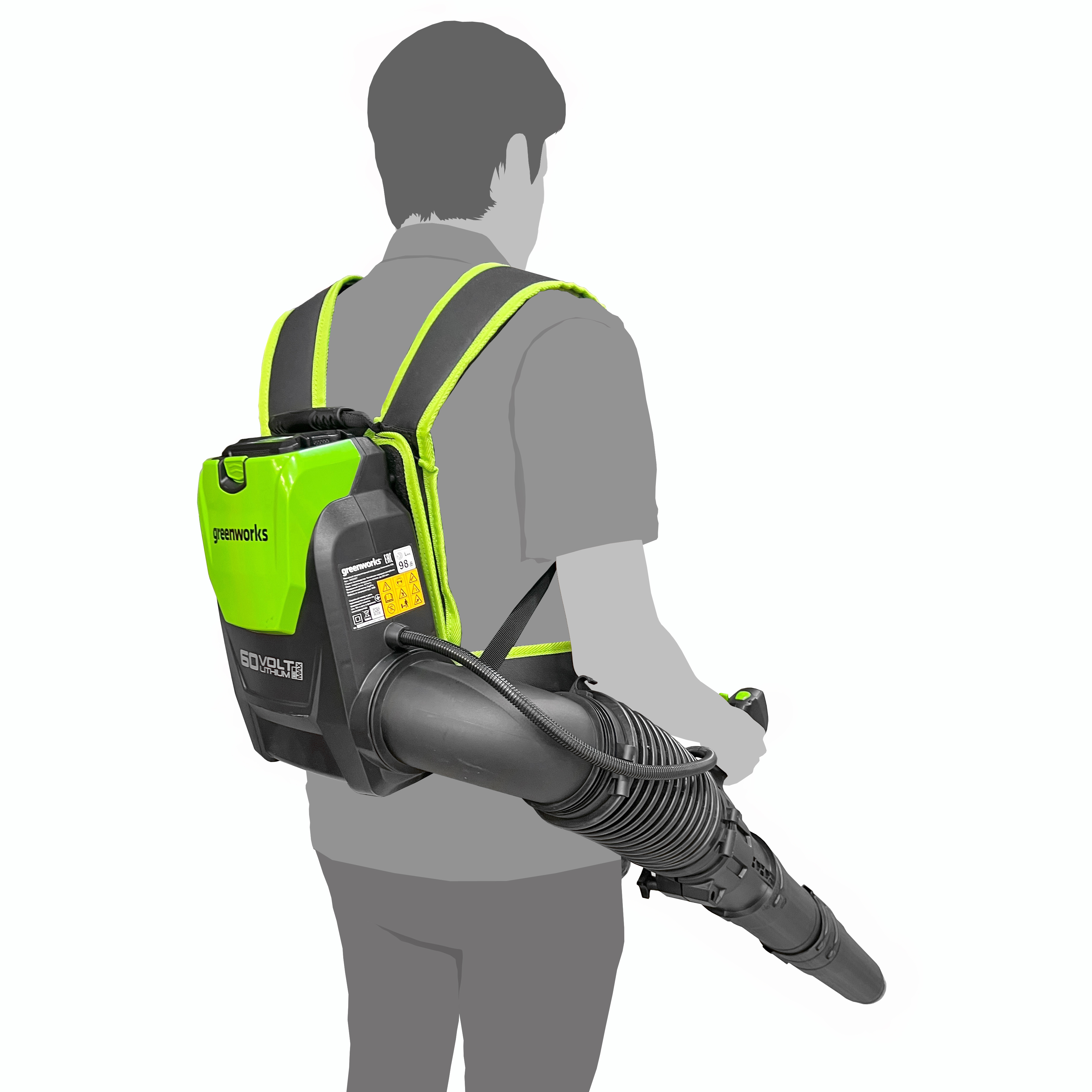 Воздуходув аккумуляторный ранцевый Greenworks 60V GD60BPB 2402307, бесщёточный, без АКБ и ЗУ