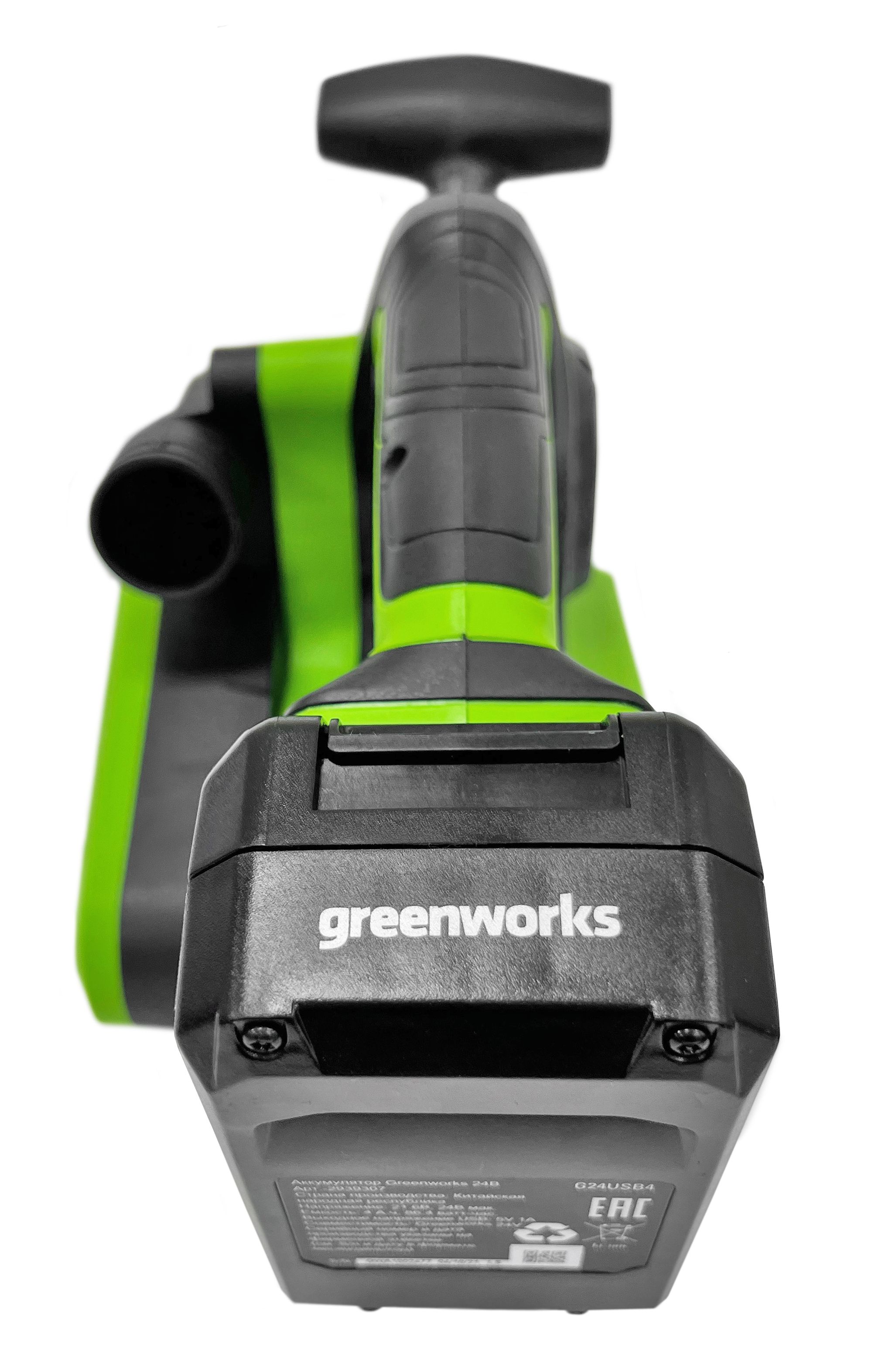 Ленточная шлифовальная машина аккумуляторная Greenworks 24V G24BS 3100607, бесщеточная, без АКБ и ЗУ