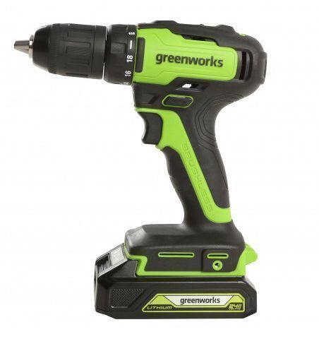 Дрель-шуруповерт аккумуляторная Greenworks 24V GD24DD35 (35 Нм), бесщеточная, без АКБ и ЗУ