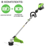 Триммер аккумуляторный Greenworks 43 см (1.6 кВт) 82V ST161SK2 2112307, бесщёточный, с АКБ на 2,5 А*ч и ЗУ