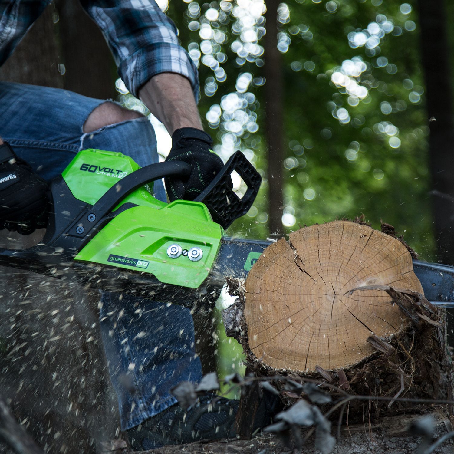 Пила аккумуляторная цепная Greenworks 40 см 60V GD60CS40, бесщёточная, без АКБ и ЗУ