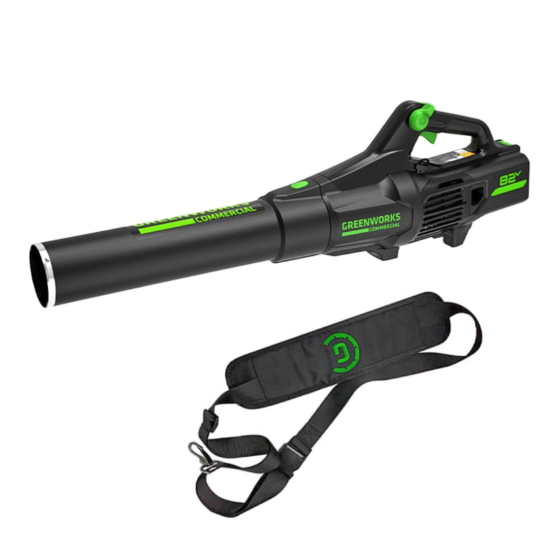 Воздуходув аккумуляторный (225 км/ч) Greenworks 82V GD82ABII 2407007, бесщеточный, без АКБ и ЗУ