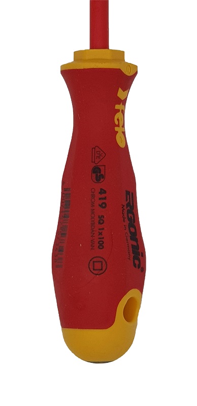 Отвёртка ERGONIC диэлектр., серия 419, SQ 1 FELO 419 100 90
