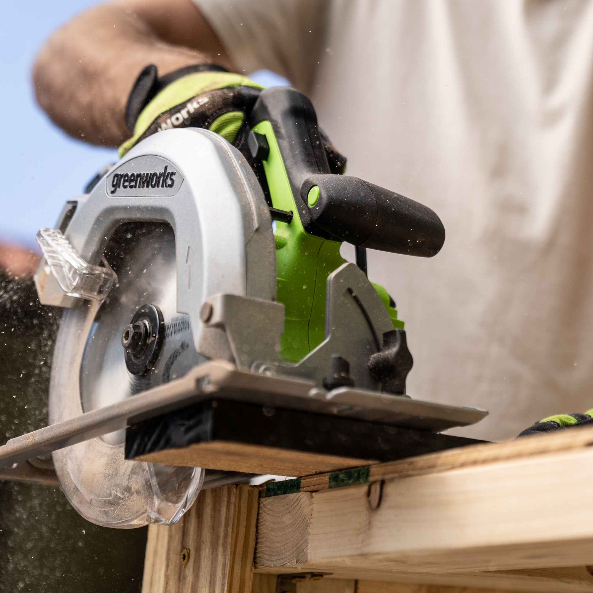Пила циркулярная аккумуляторная Greenworks 24V GD24CS 1500907, бесщеточная, без АКБ и ЗУ