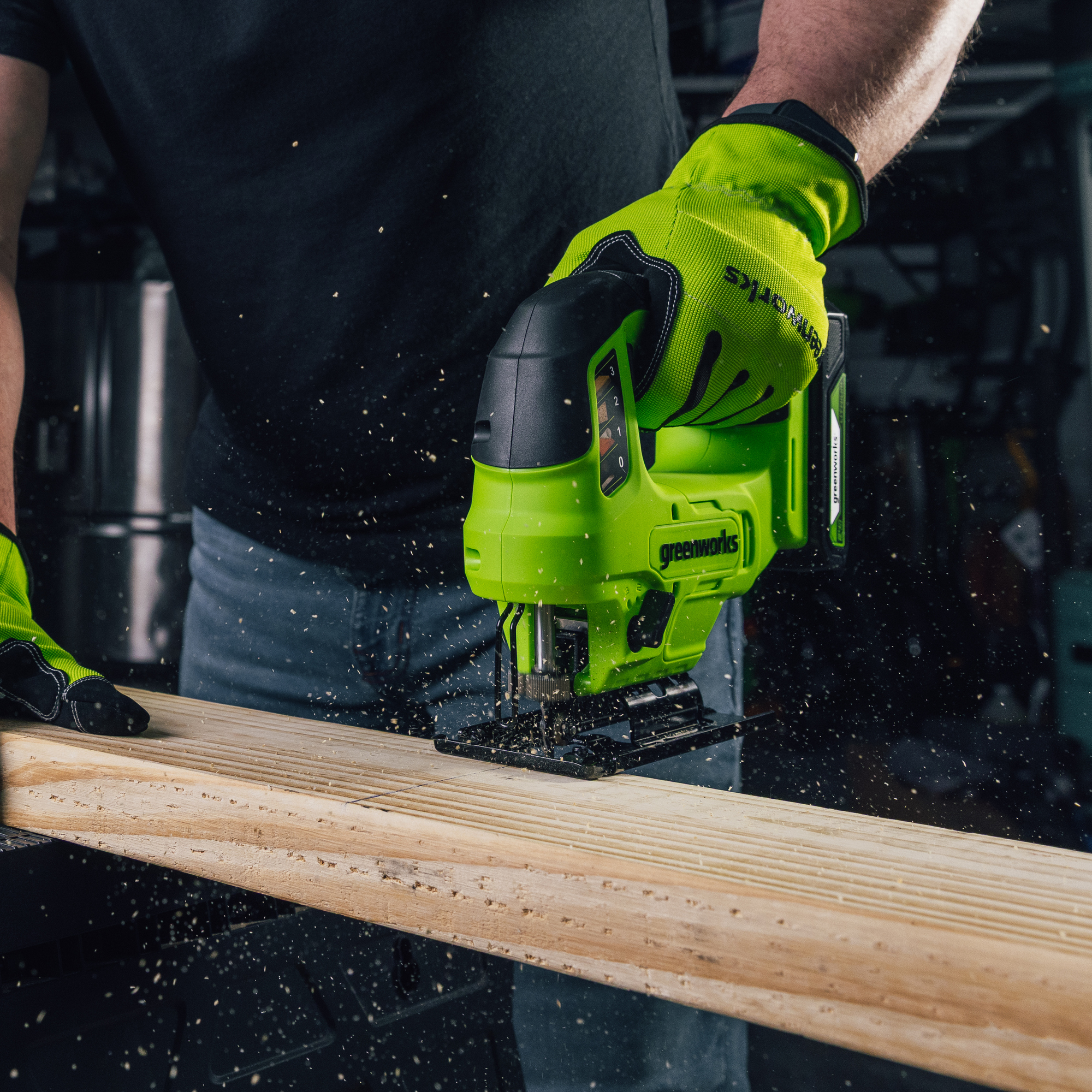 Лобзик аккумуляторный Greenworks GD24JS90 24V 3601707 (3000 ход/мин), бесщеточный, без АКБ и ЗУ