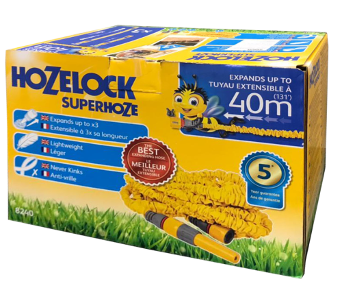 Шланг для полива HoZelock 8240 растягивающийся 40 м с коннекторами и наконечником для шланга